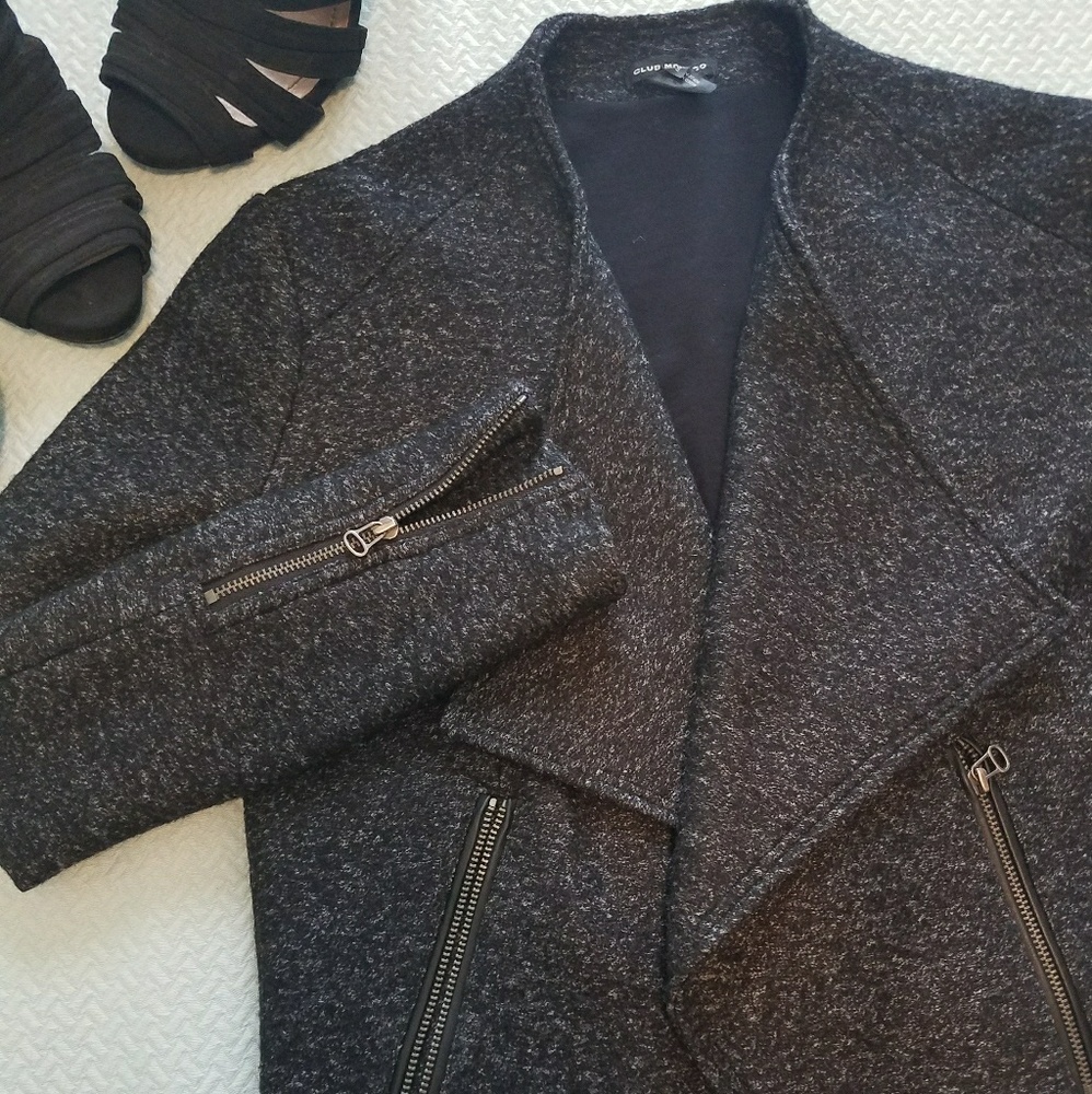 SOLD - Club Monaco marled moto style jacket - Picture 4 of 8